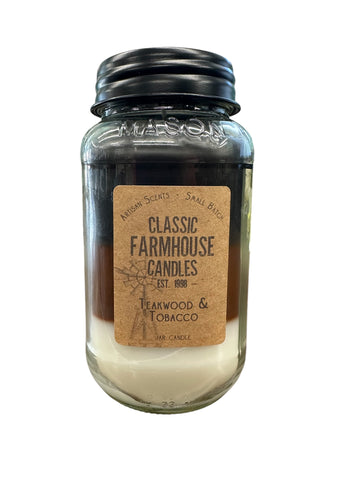 Teakwood Tobacco 28oz 3 Layer Jar Candle