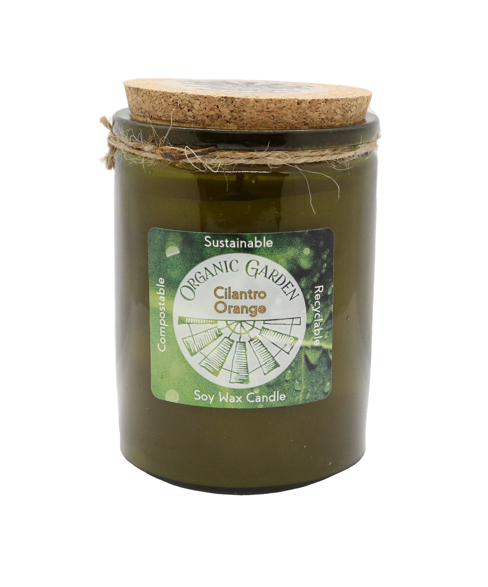 Cilantro Orange 12 oz Soy Blend Organic Garden Jar Candle