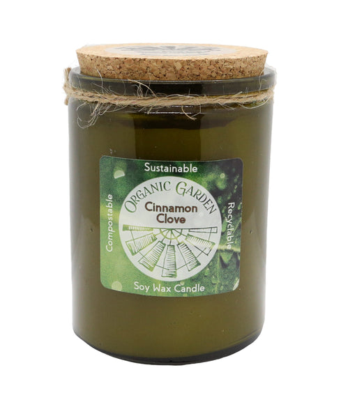 Cinnamon Clove 12 oz Soy Blend Organic Garden Jar Candle