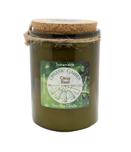 Citrus Basil 12 oz Soy Blend Organic Garden Jar Candle
