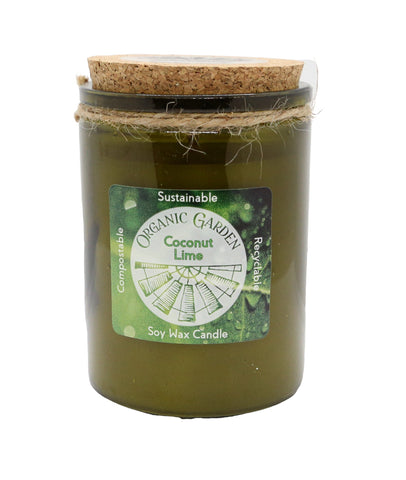 Coconut Lime 12 oz Soy Blend Organic Garden Jar Candle