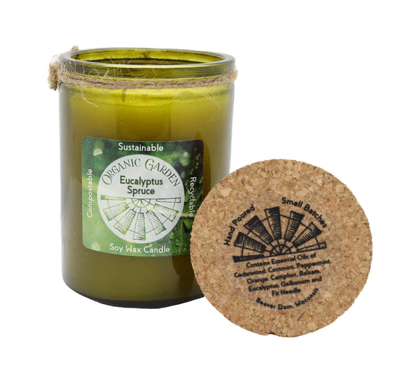 Eucalyptus Spruce 12 oz Soy Blend Organic Garden Jar Candle