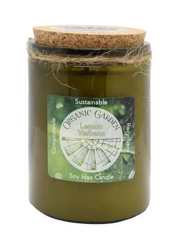 Lemon Verbena 12 oz Soy Blend Organic Garden Jar Candle