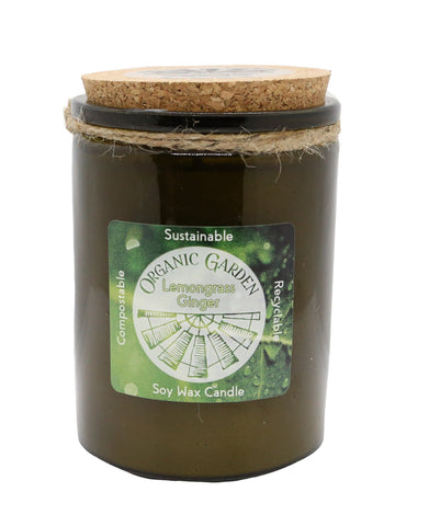 Lemongrass Ginger 12 oz Soy Blend Organic Garden Jar Candle