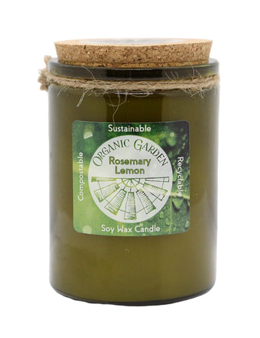 Rosemary Lemon 12 oz Soy Blend Organic Garden Jar Candle