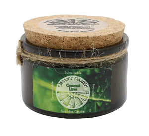 Coconut Lime 4 oz Soy Blend Organic Garden  Jar Candle